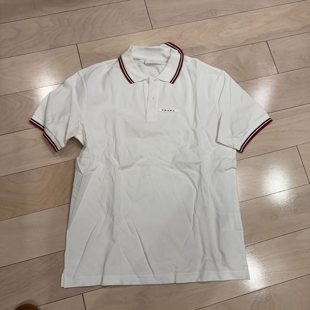 New Men’s PRADA White Polo Shirt Sz XL